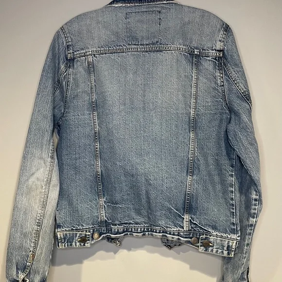 Aeropostale Jean Jacket Womens Small Blue Denim Classic Y2K Trucker Upcycle - Picture 2 of 10